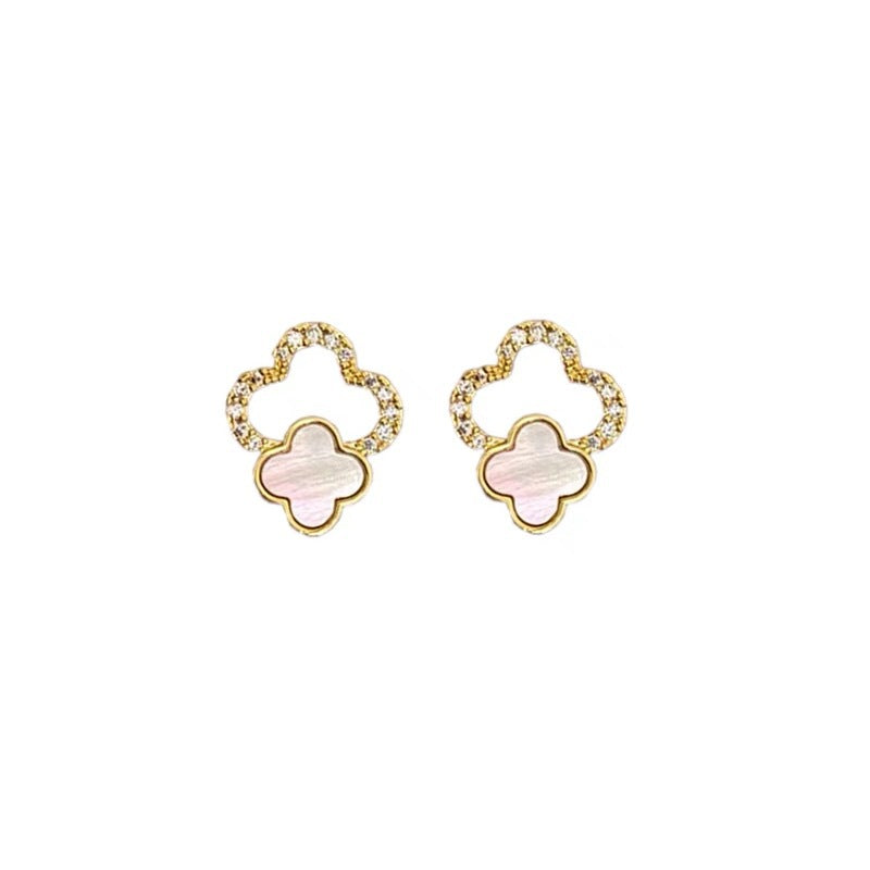 Four-leaf Flower Exquisite Niche Hollow Micro Rings