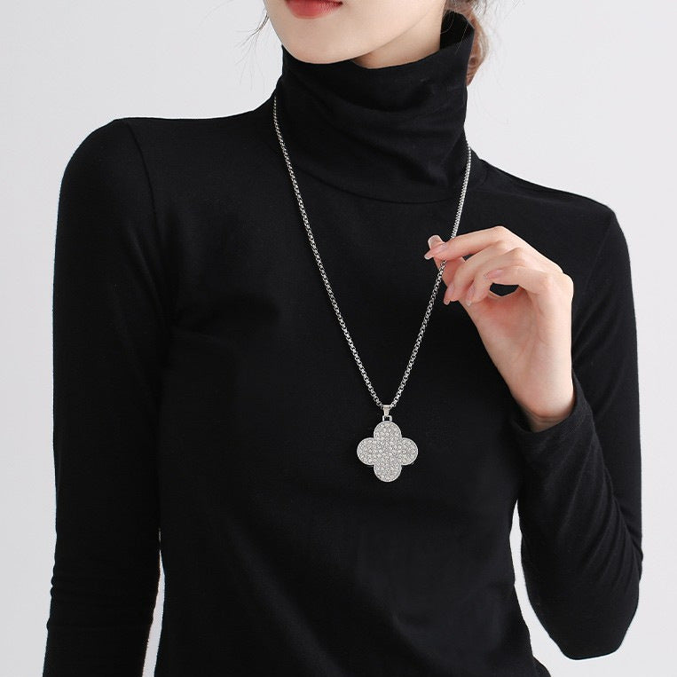 Women's Sweater Chain Clover Light Luxury Minority Long And Necklaces