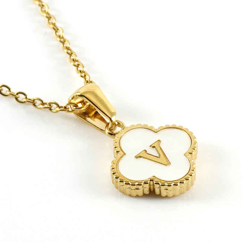 Women's Four-leaf Clover Pendant Stainless Steel Gold Necklaces