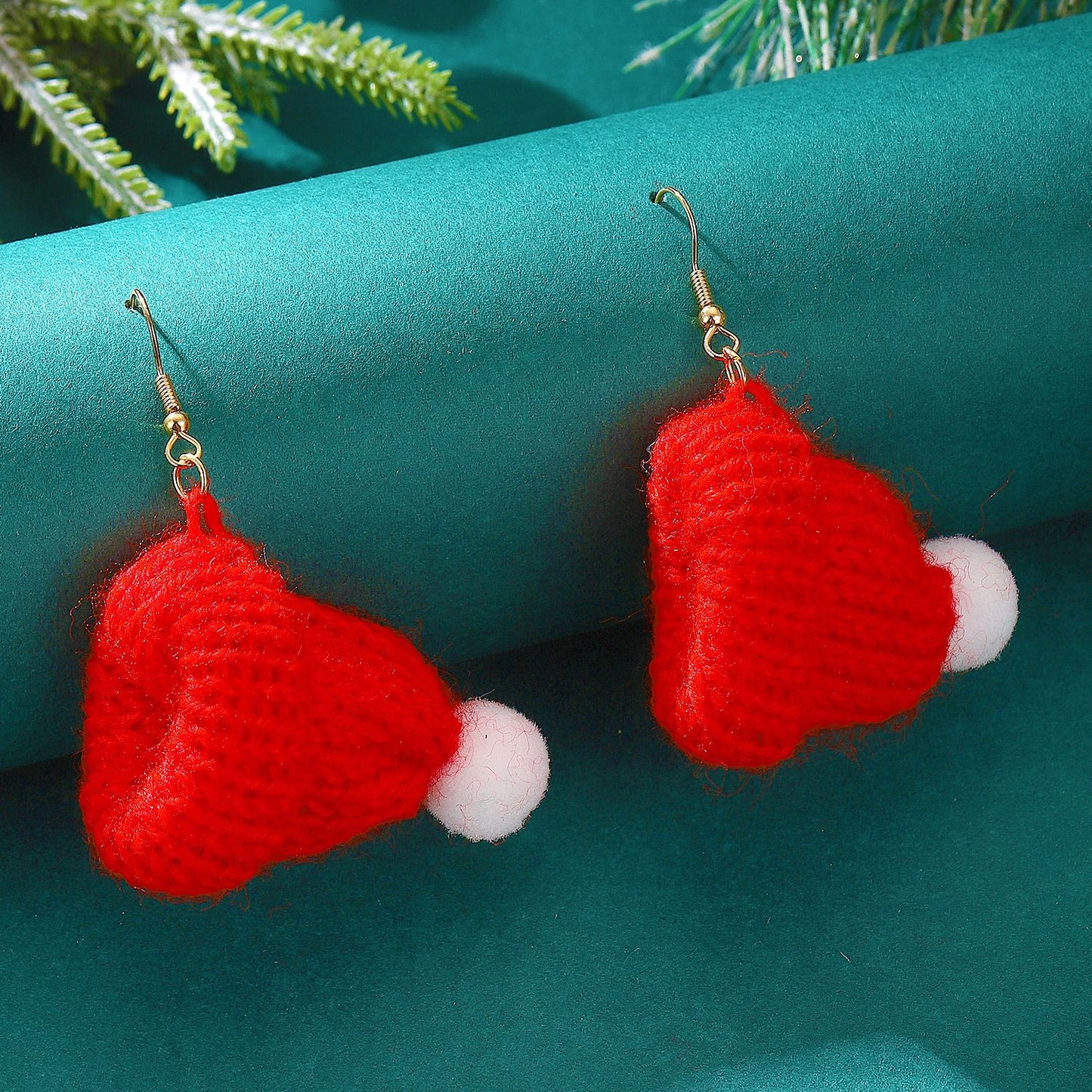 Christmas Style Knitted Wool Hat Scarf Earrings
