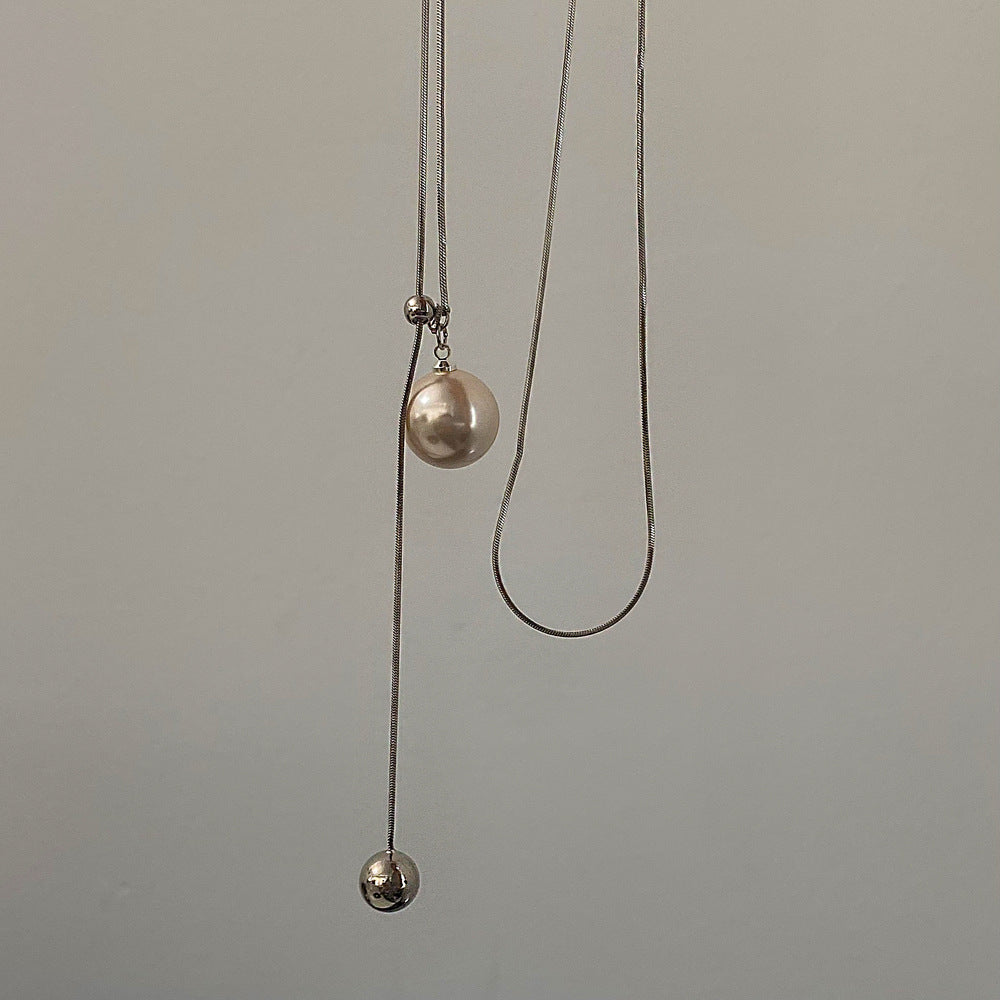 Women's Drawable Pearl Cold Style Fashionable Personality Minimalist Elegant Necklaces