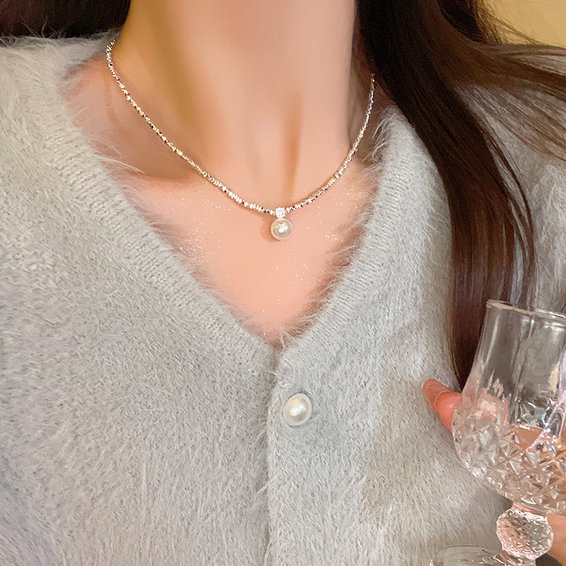 Colliers légers à chaîne de clavicule avancée au design perlé pour femmes