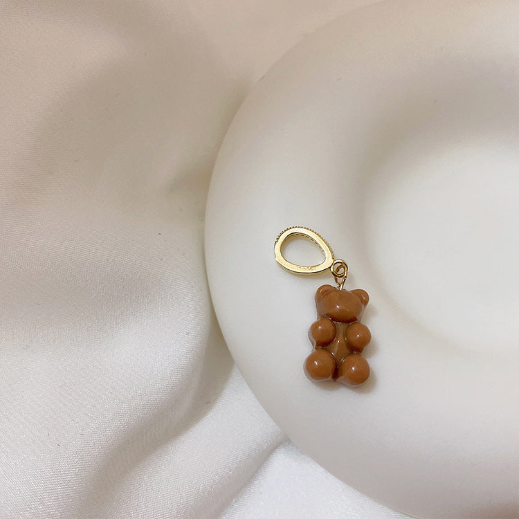Colliers féminins avec pendentif Smiley en métal ours transparent
