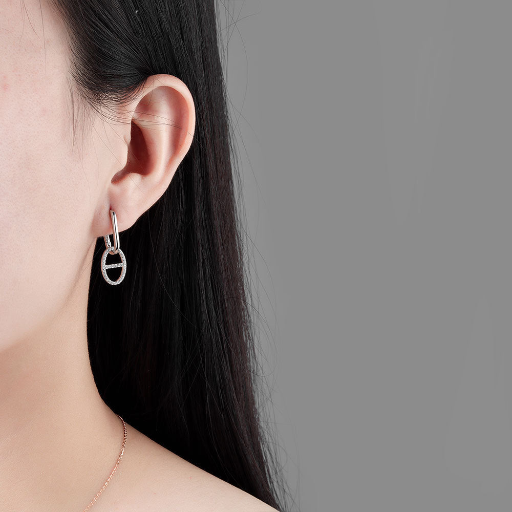 Women's Fashion Micro Inlaid Zircon Pig Nose Earrings