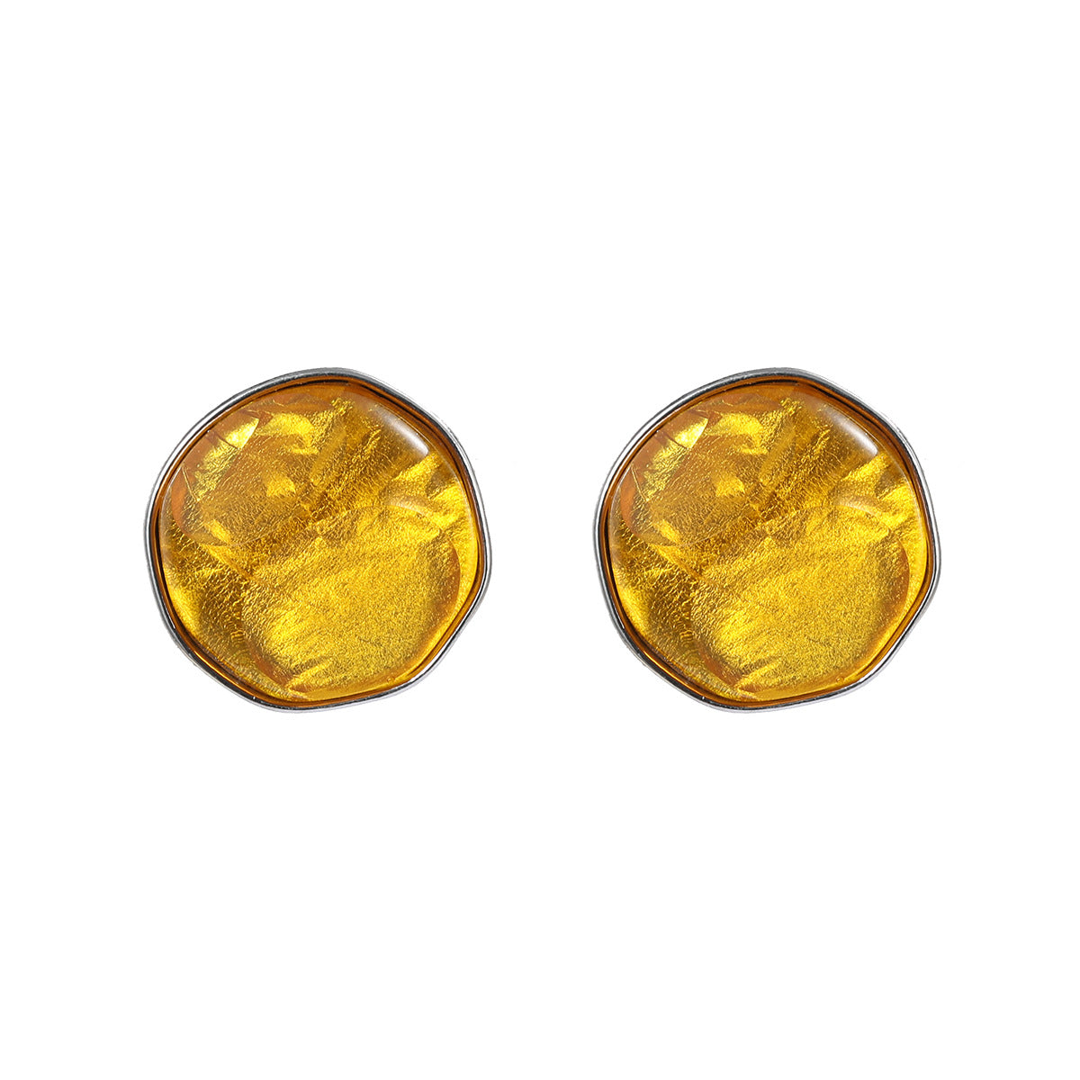Summer Color Alloy Female Fashion Irregular Round Earrings