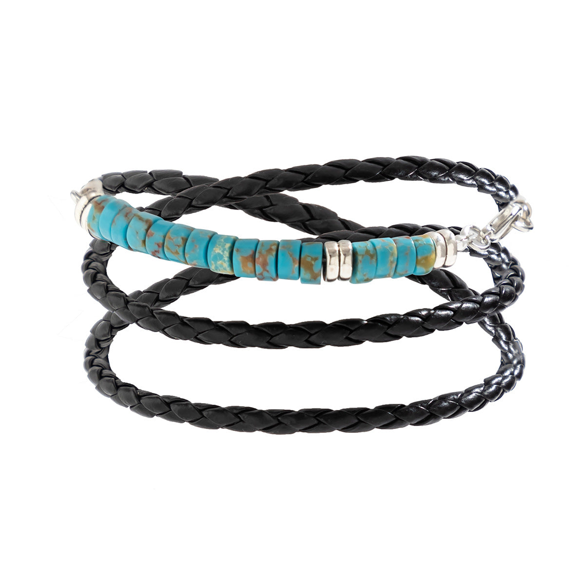 Men's Turquoise Trendy Hip Hop Niche Design Bracelets