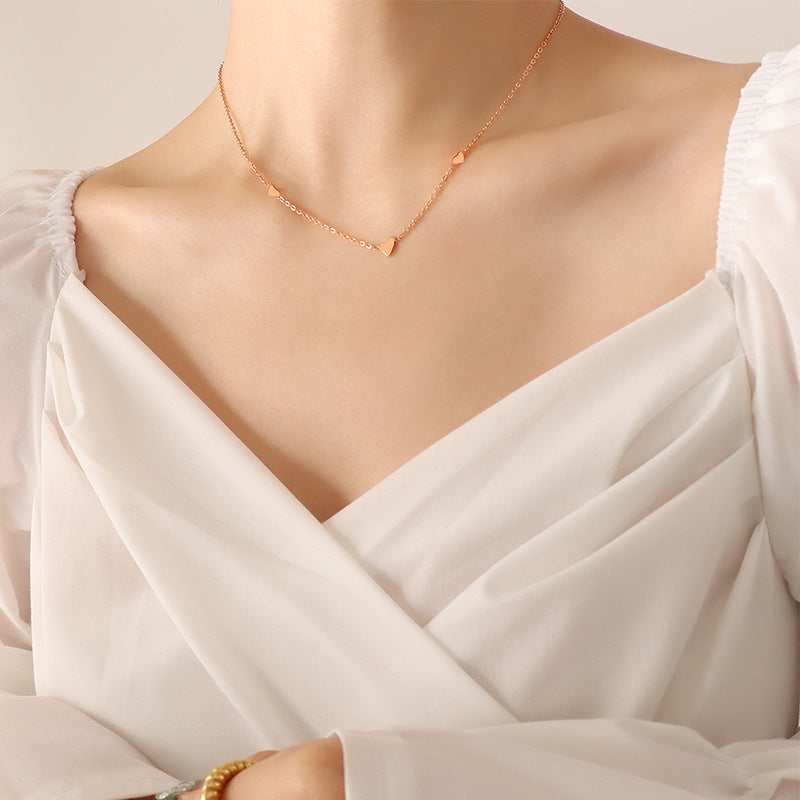 Women's Small Heart Sweet Cool Cute Niche Design Necklaces