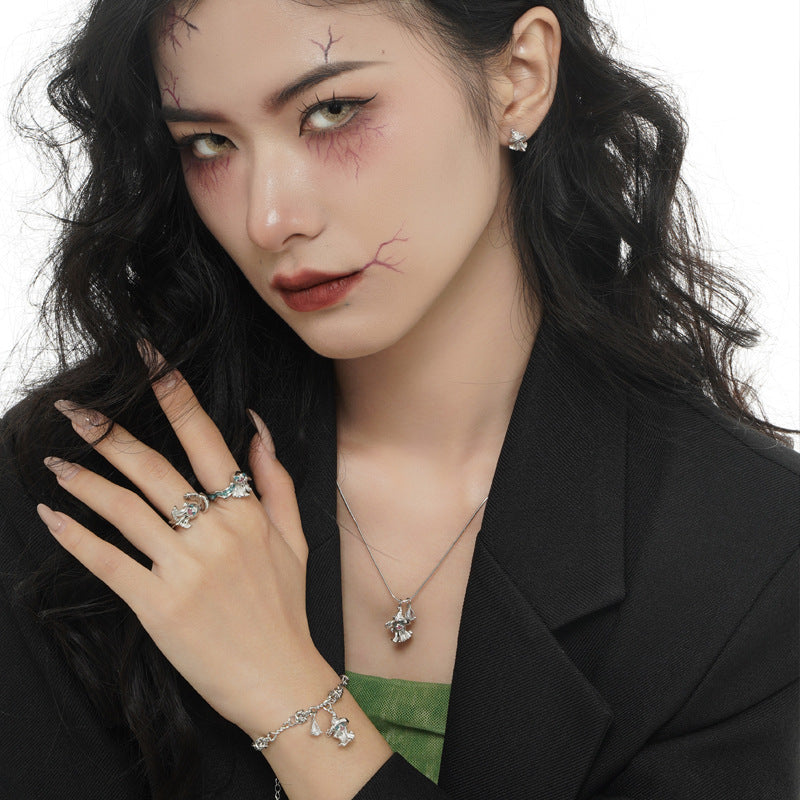 Female Niche Super Sweet Cool Sterling Sier Zircon Necklaces