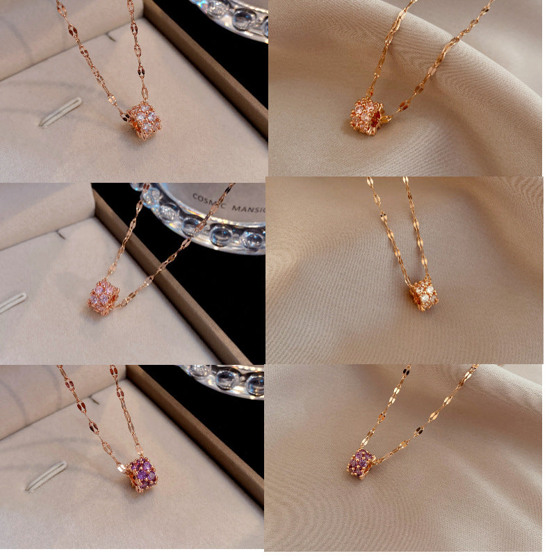 Colliers Mori ronds rétro en diamant à Double rangée pour femmes, Style coréen