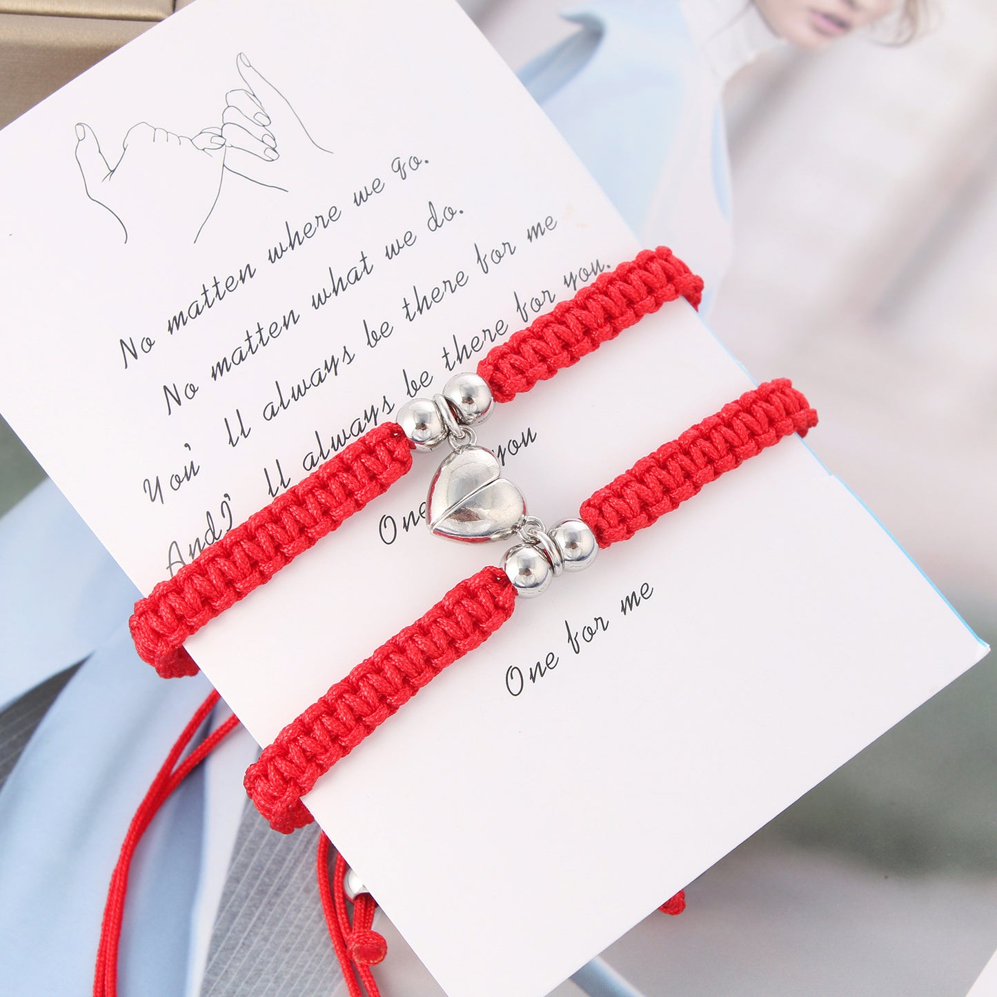 Damen & Herren & einfache handgefertigte gewebte Liebesmagnet-Saug-Paarpaare und Armbänder