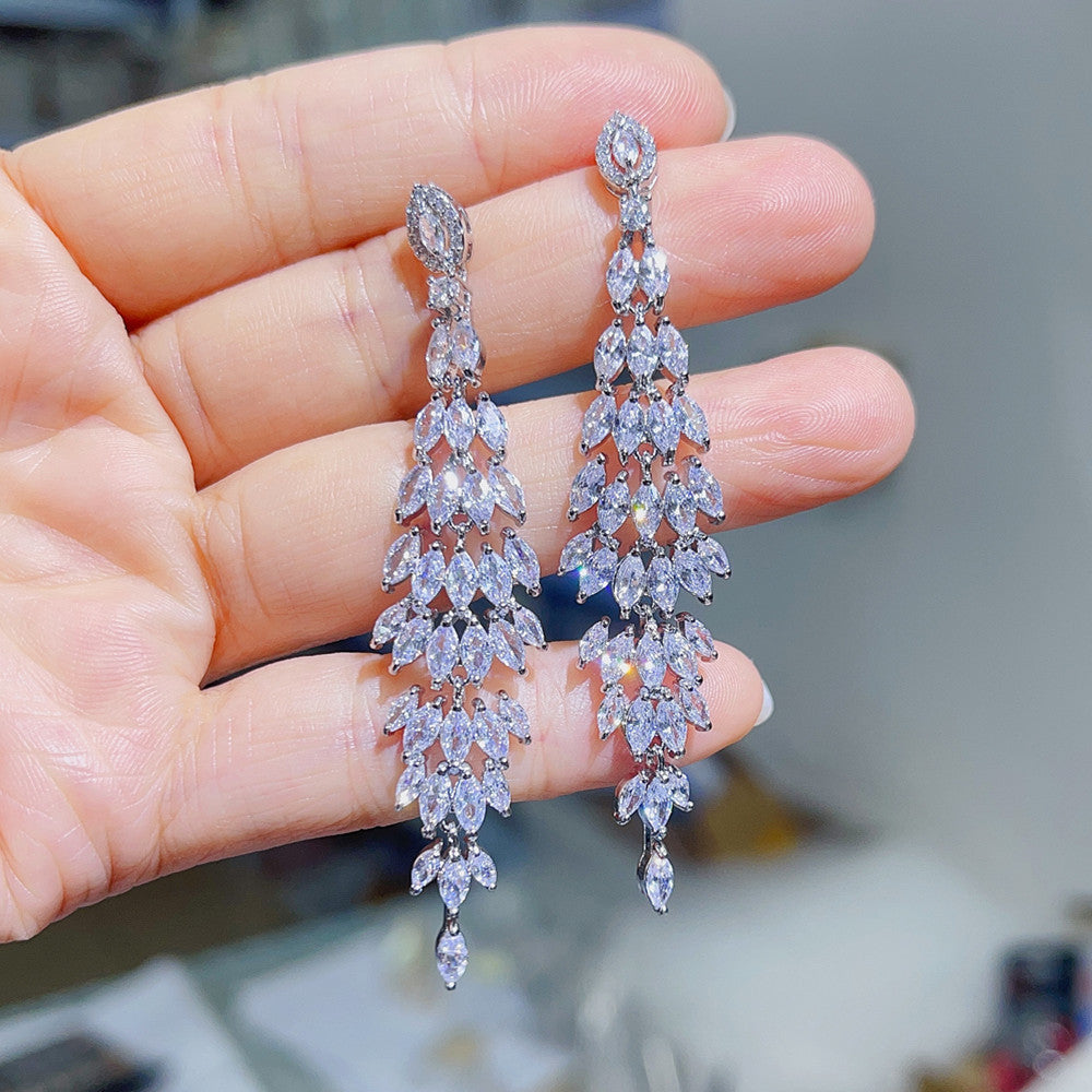 Women's Zirconium Inlaid Exaggerated And Personalized Gorgeous Earrings
