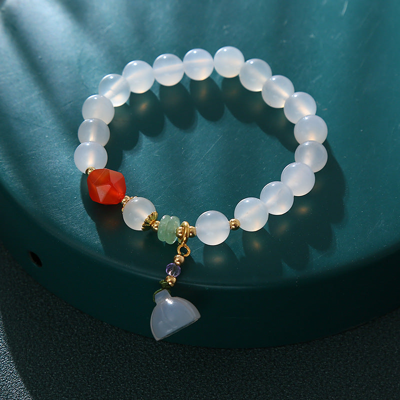 Retro einfache geometrische Achat-Ethno-Lotus-Armbänder