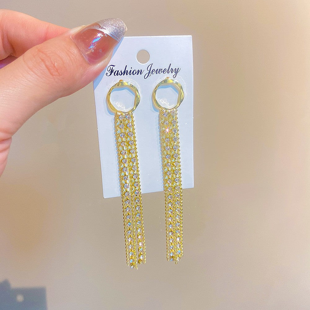Exaggerated Long Fringe Summer Temperament Copper Earrings