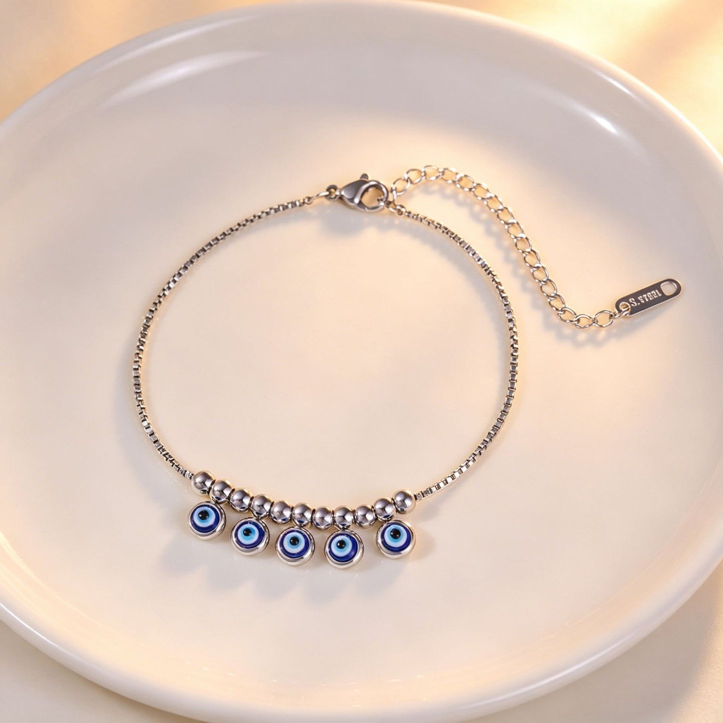 Steel Diamond Tassel Simple Niche Daily Versatile Twin Necklace