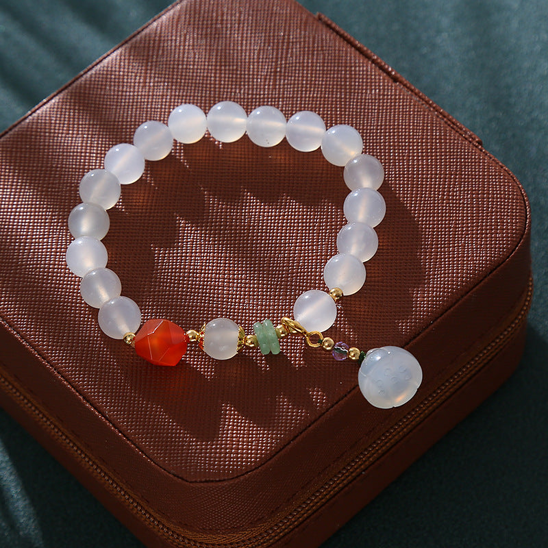 Retro einfache geometrische Achat-Ethno-Lotus-Armbänder