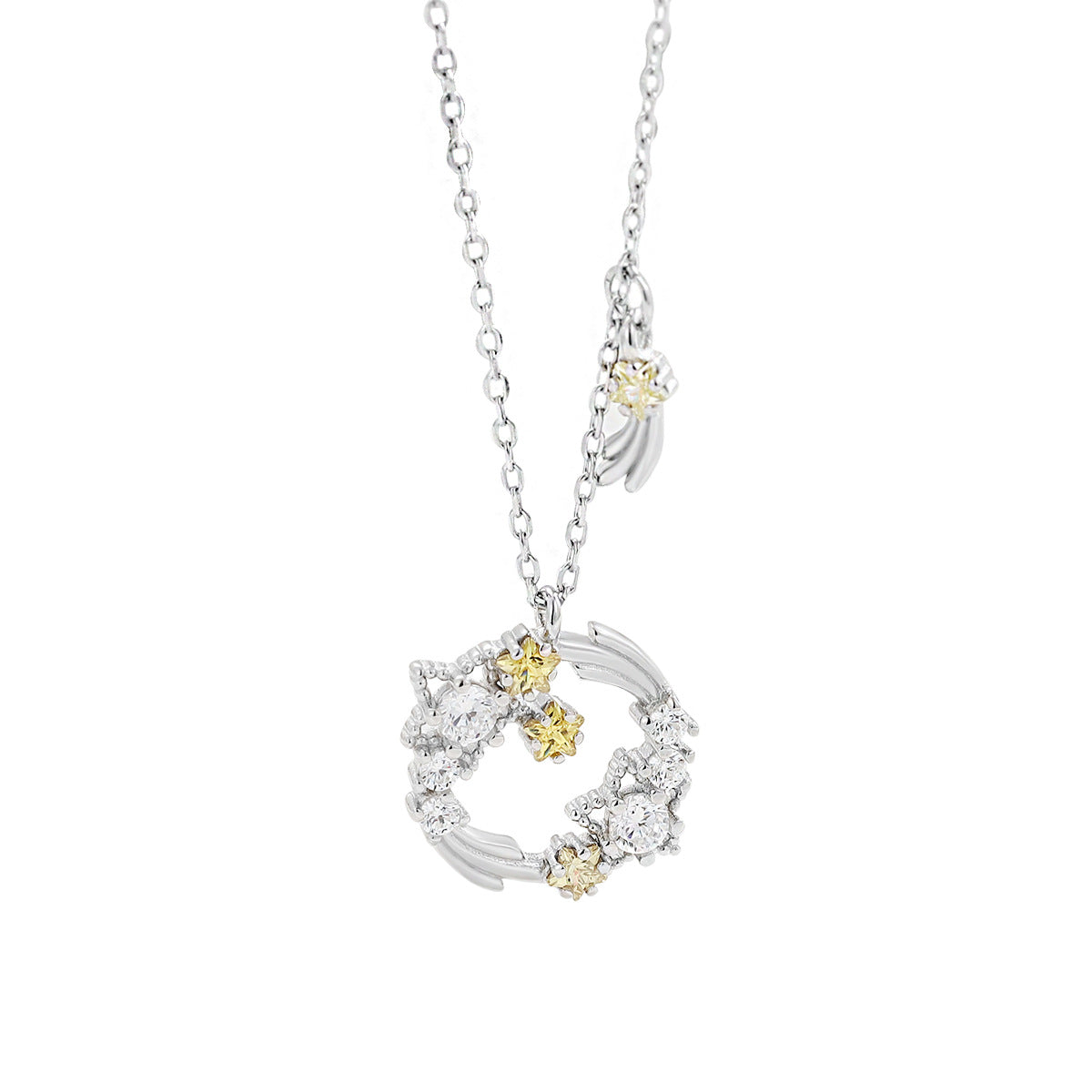 Sterling Silber Diamond Planet Temperamental Minority-Halsketten für Damen