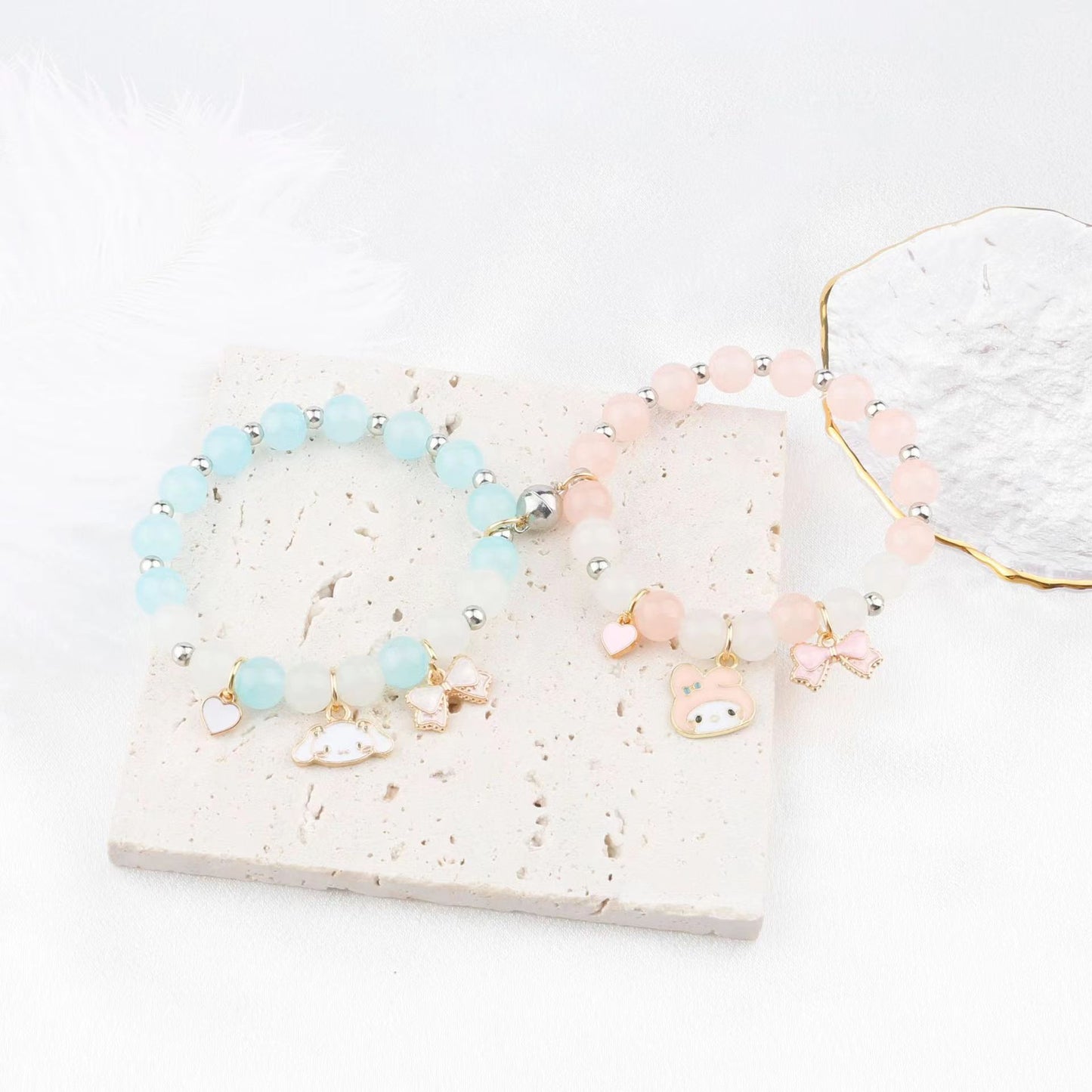 Bracelets de couple simples pour femmes, perles de cristal