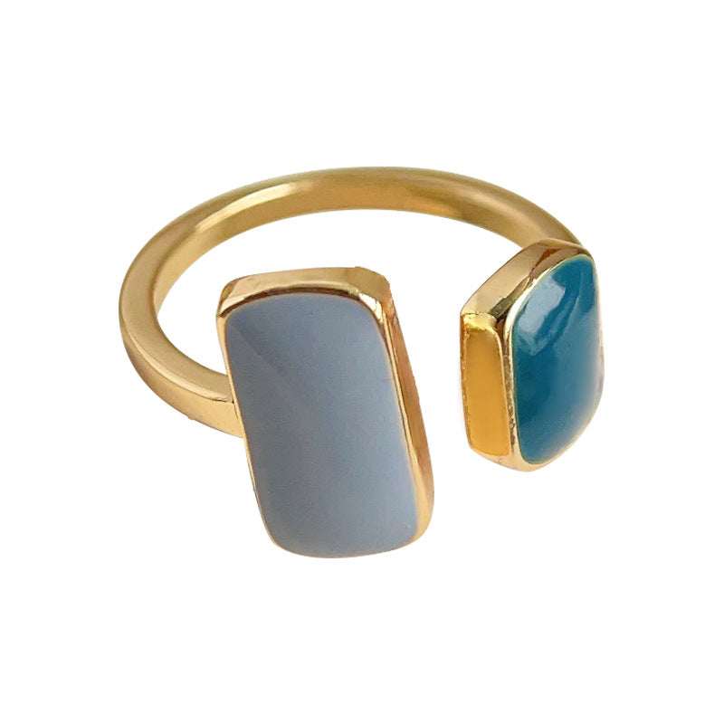 Stil Tropfoffene galvanisierte quadratische geometrische Ringe