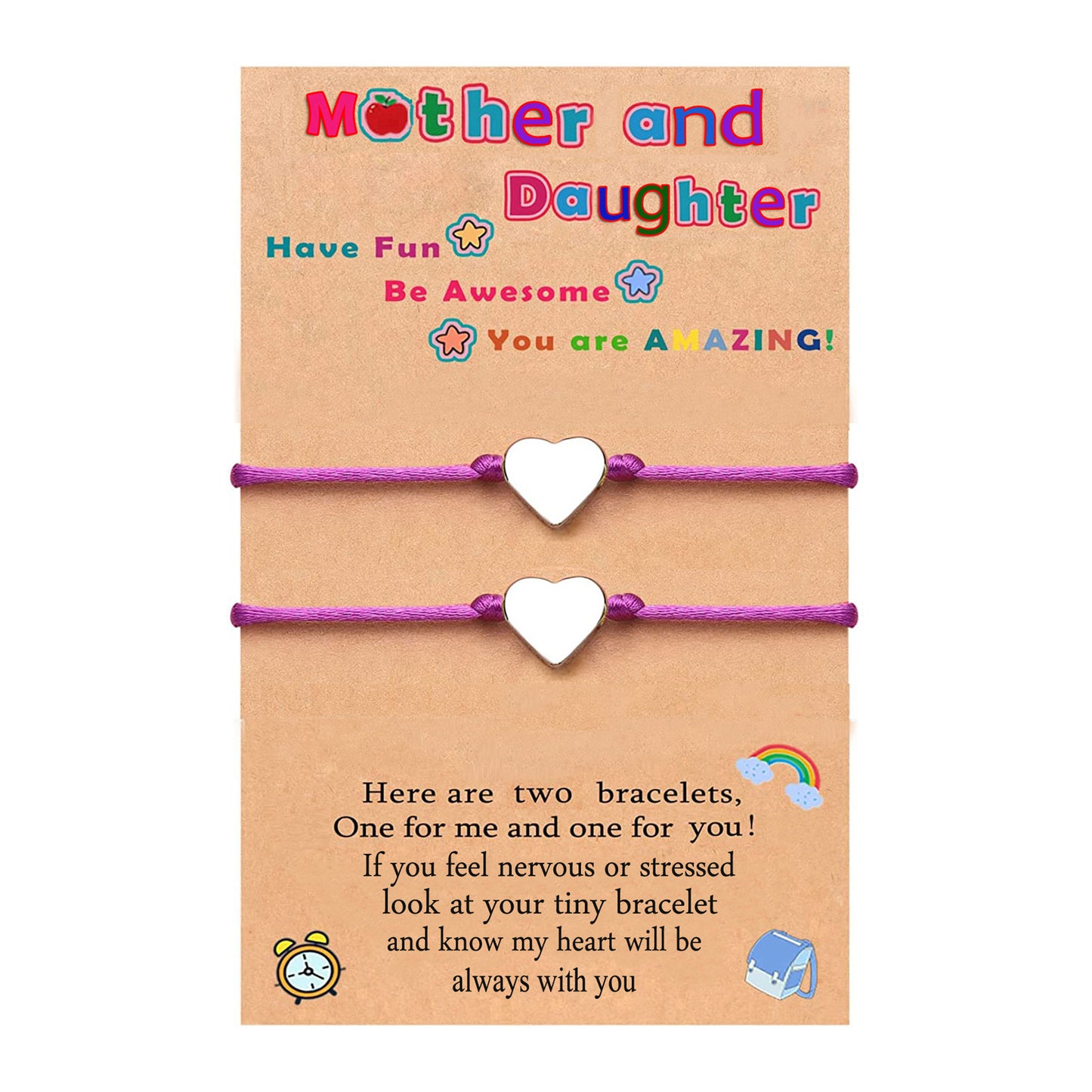 Copper Small Heart-shaped Rubber Stopper Buckle Bracelets