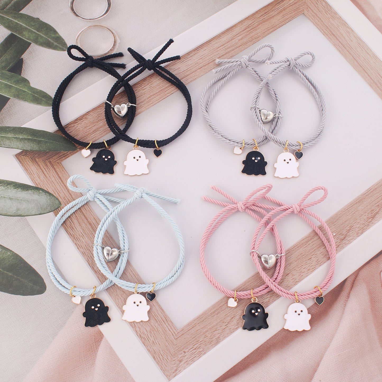 Damen & Herren Band Rope Love Magnet Halloween Ghost Armbänder