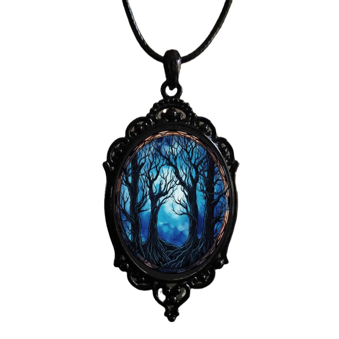 Vintage Crystal Tree Of Life Pendant Necklaces