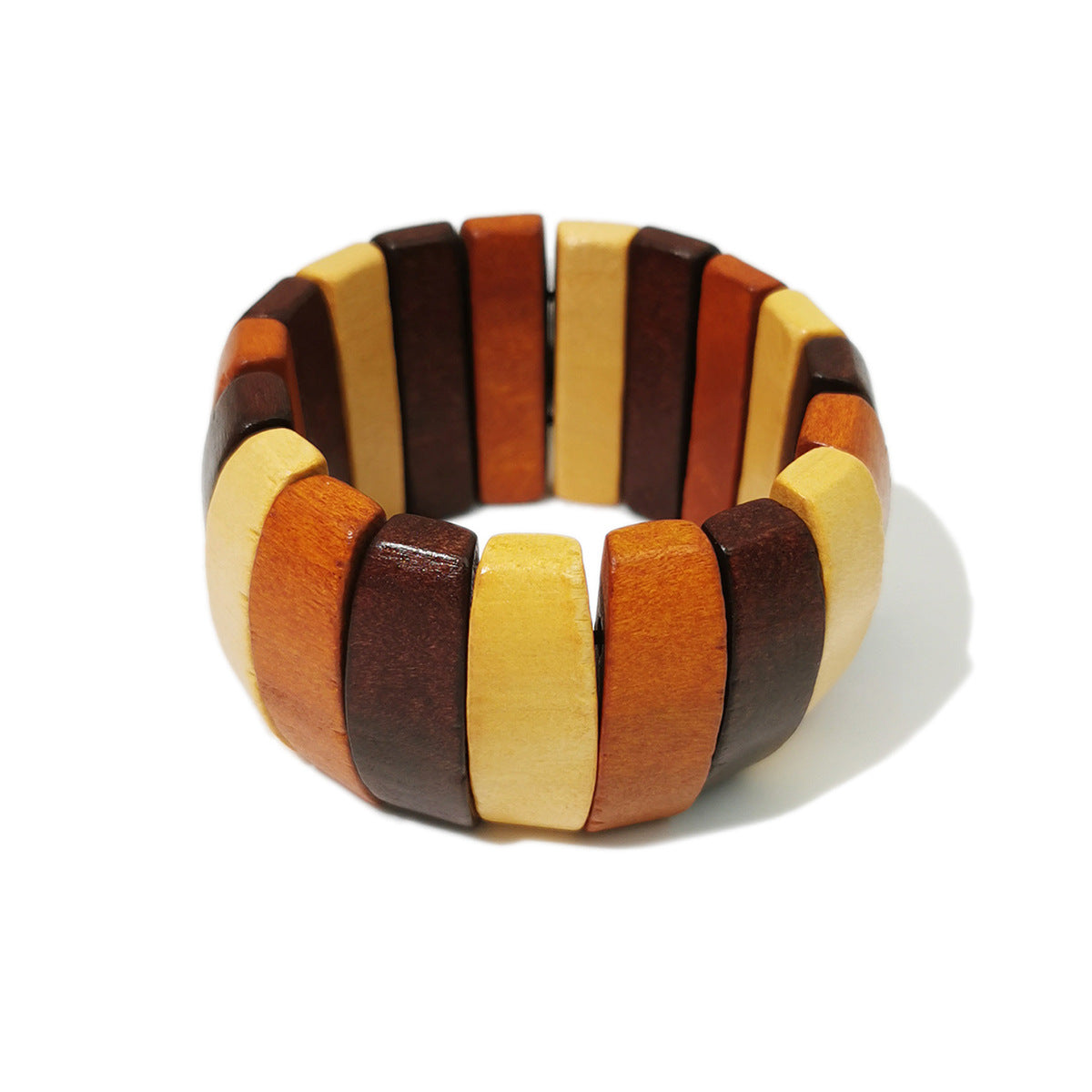 Women's Fashion Handmade Wooden Bead Bohemian Stretch Bracelet