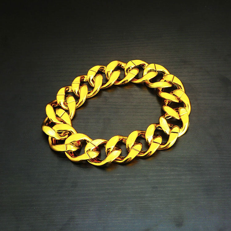 Men's Hip Hop Exaggerated Simulation Chain Plastic Gold Personalized Performance Funny Necklace