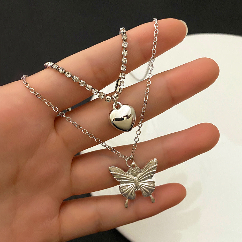 Colliers de costume uniques en chaîne de clavicule papillon pour femmes