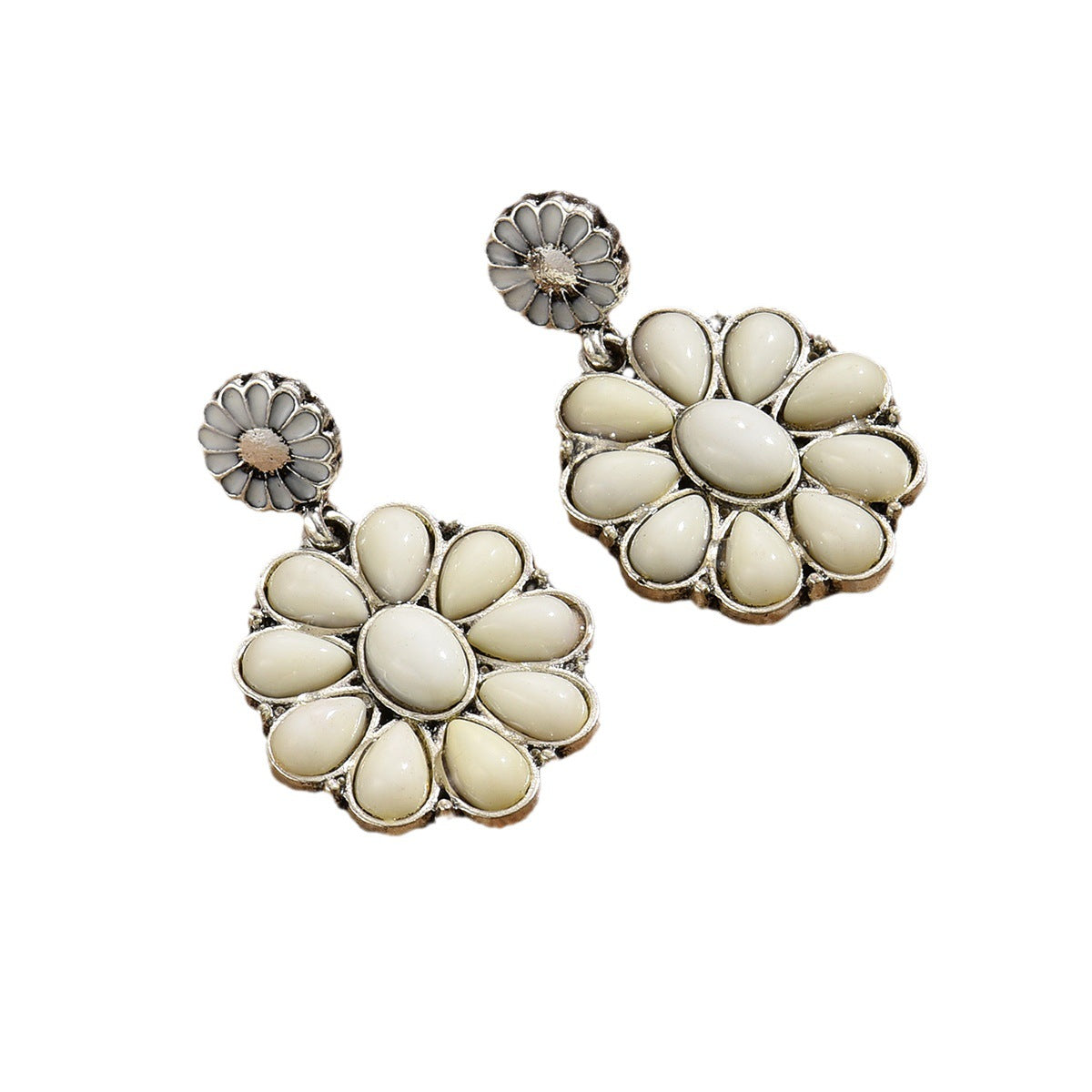 Elegant Retro Cold Style Flower Alloy Earrings