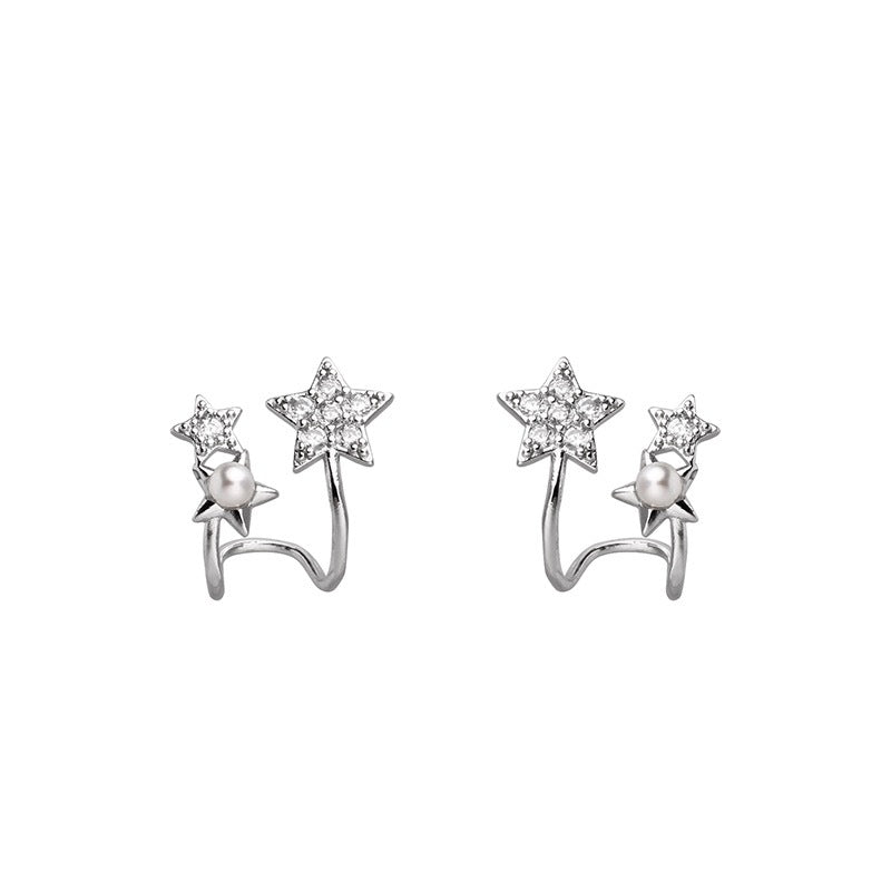 Women's Pearl Star Ear Trendy Niche Design High-grade Female Stud Earrings