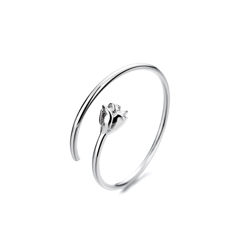 Personalisierte Indexringe im Retro-Stil mit süßem Design-Sinn und kleinen Blumen