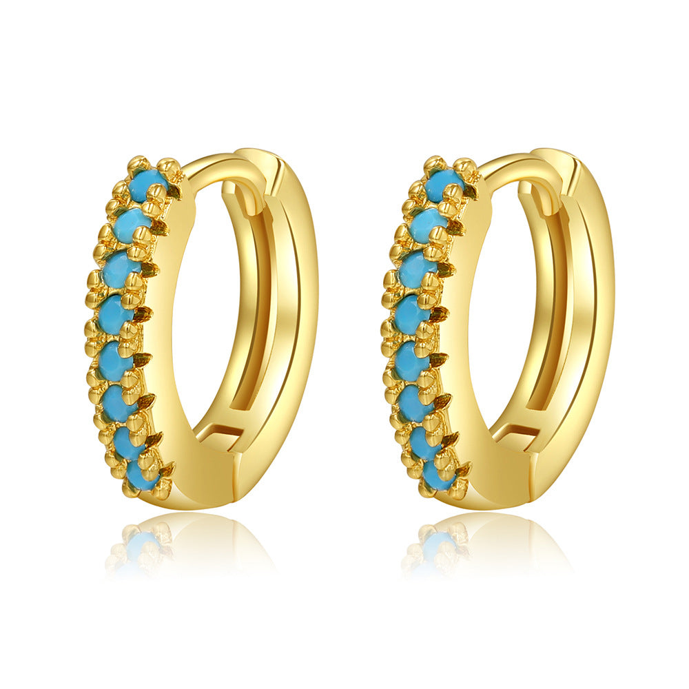 Color Zircon Geometric Ear Simple Graceful Earrings