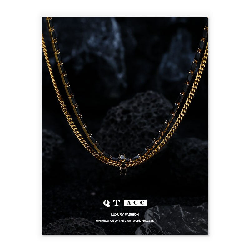 Black Special Interest Light Luxury Zircon Necklaces