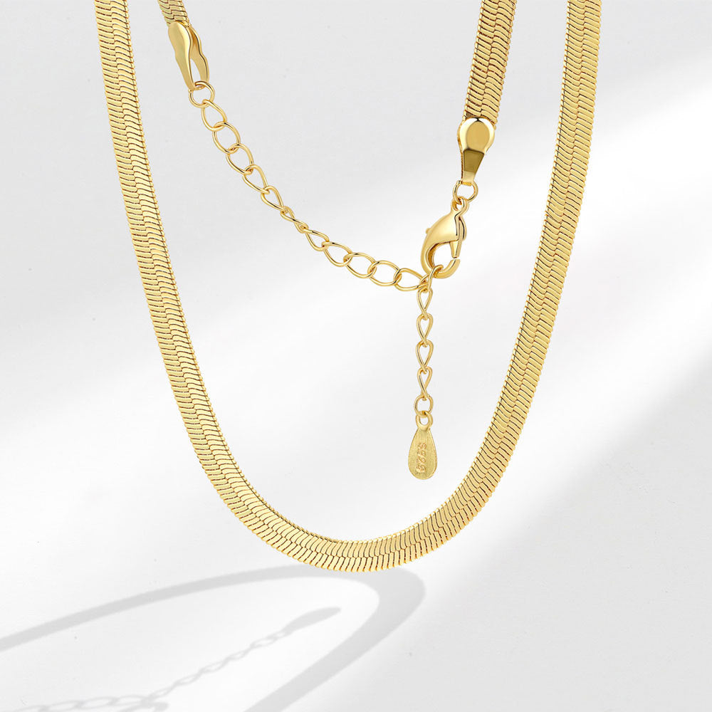 Women's Simple Flat Chain Snake Bones Blade Necklaces