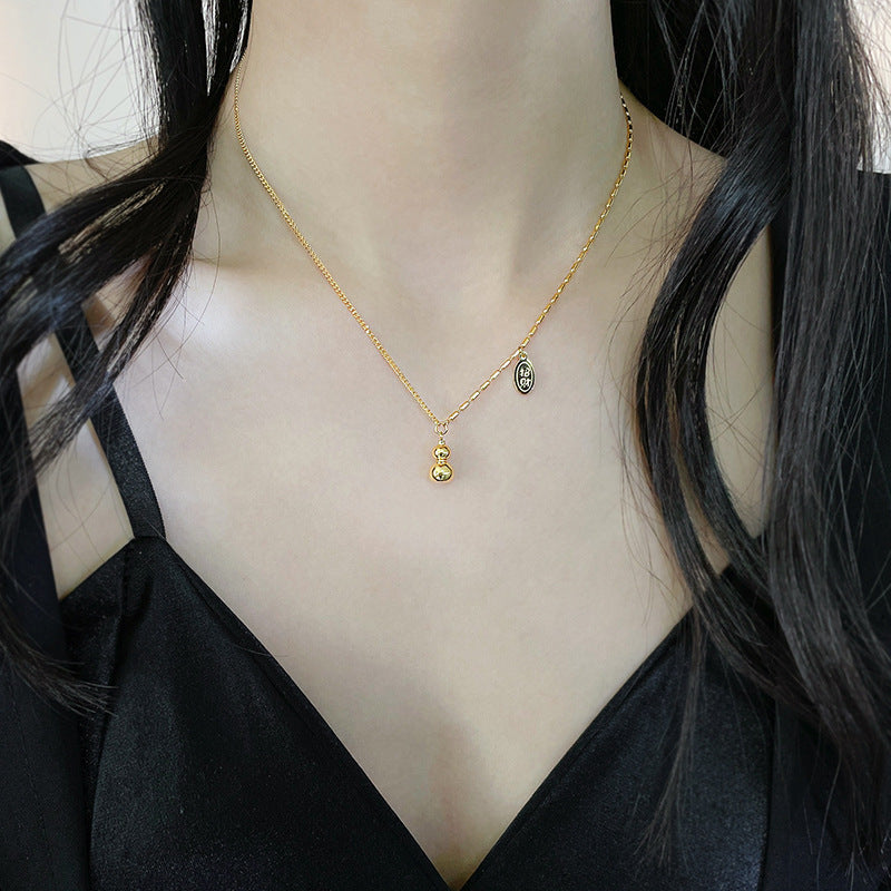 Gourde porte-bonheur pour femmes, chaîne de clavicule d'été, colliers en or de haute qualité