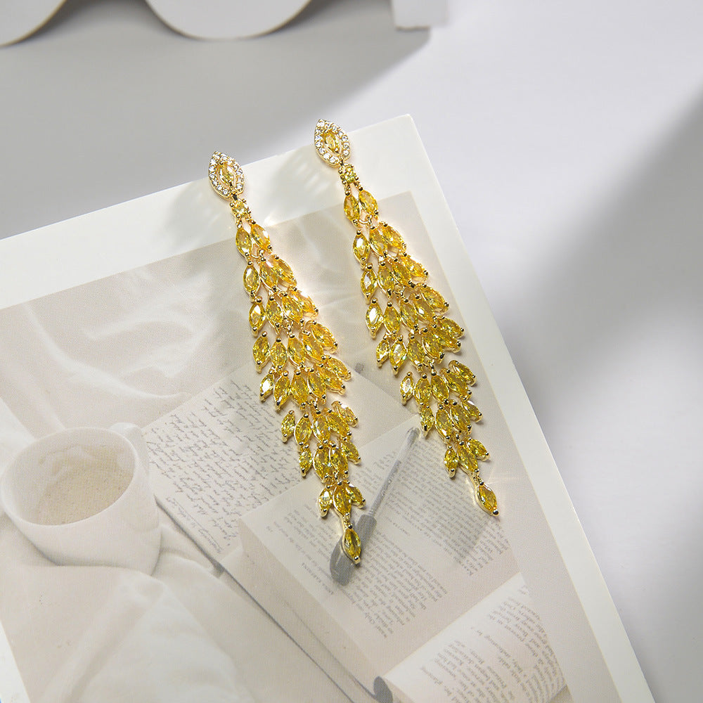 Women's Zirconium Inlaid Exaggerated And Personalized Gorgeous Earrings