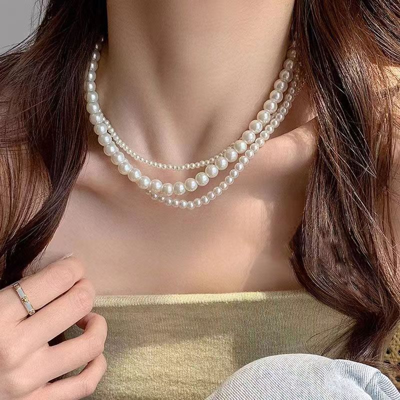 Colliers minoritaires de luxe légers en perles pour femmes