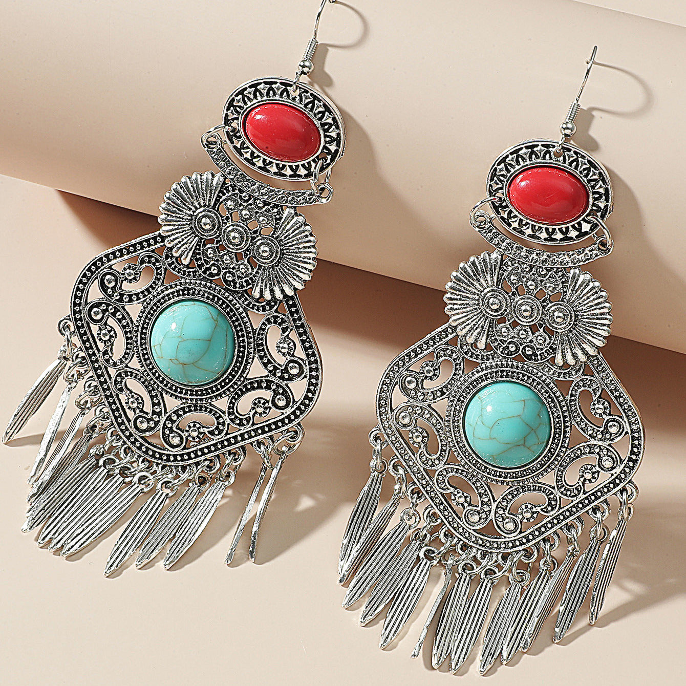 Women's Turquoise Ethnic Style Alloy Handmade Tibetan Earrings