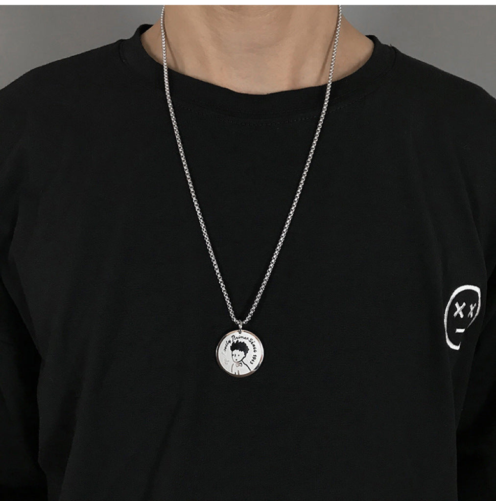 Colliers masculins d'ornement de petit Prince en acier titane