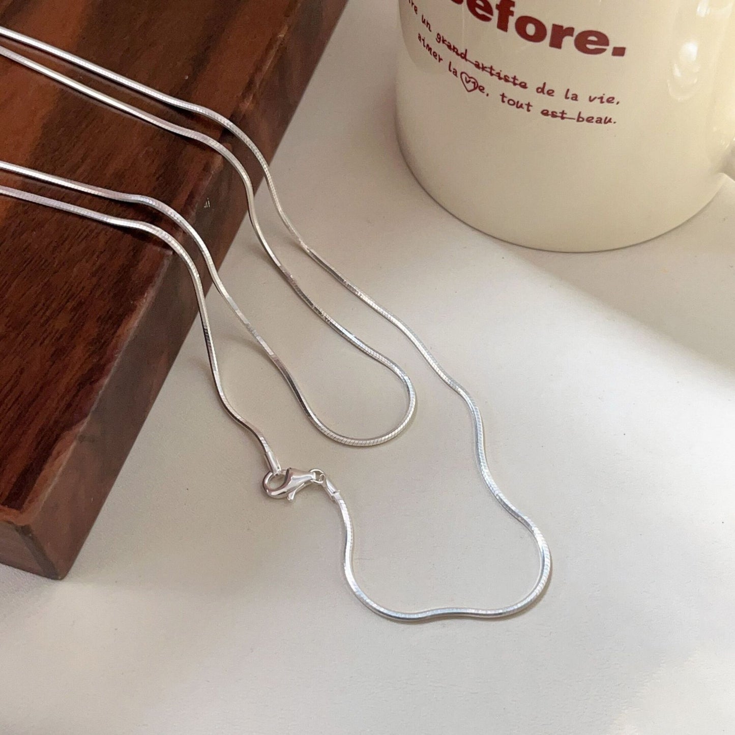 Women's Stacked Long Snake Bone Sweater Chain Necklaces