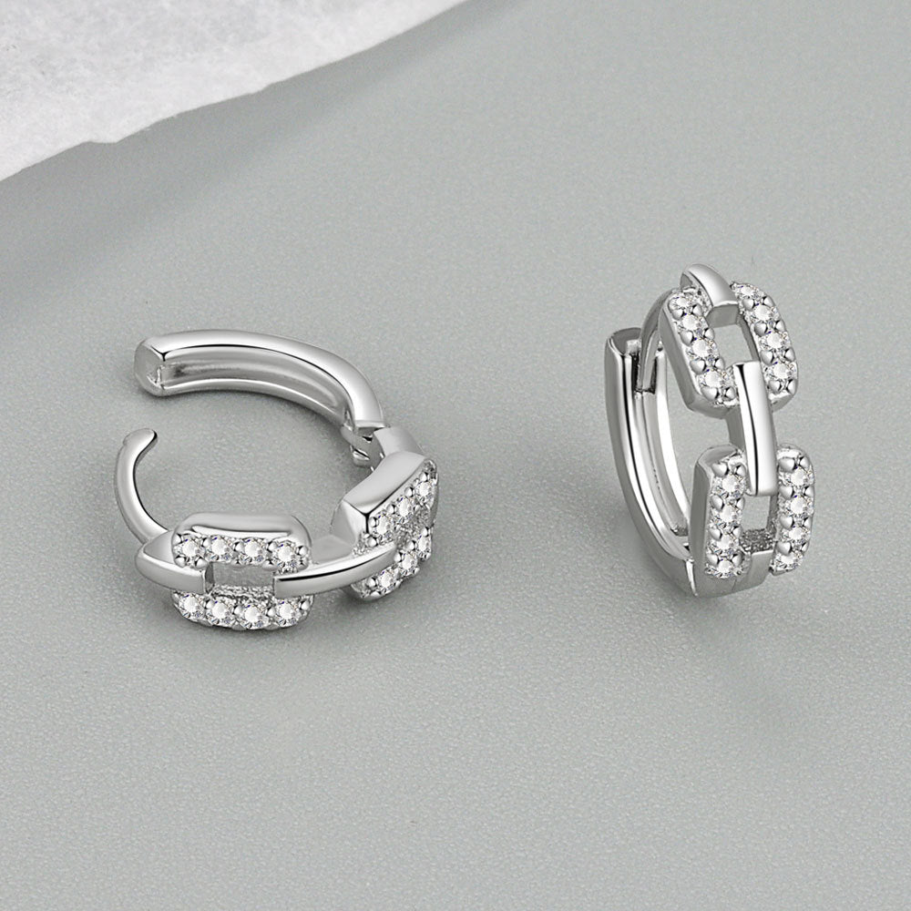 Creative Square Double Diamond Personality Buckle Rings