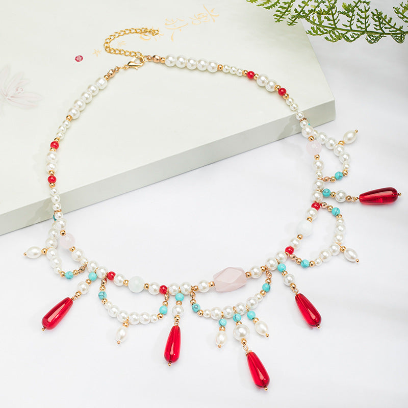 Colliers de chansons de chaîne de clavicule nationale rouge de style