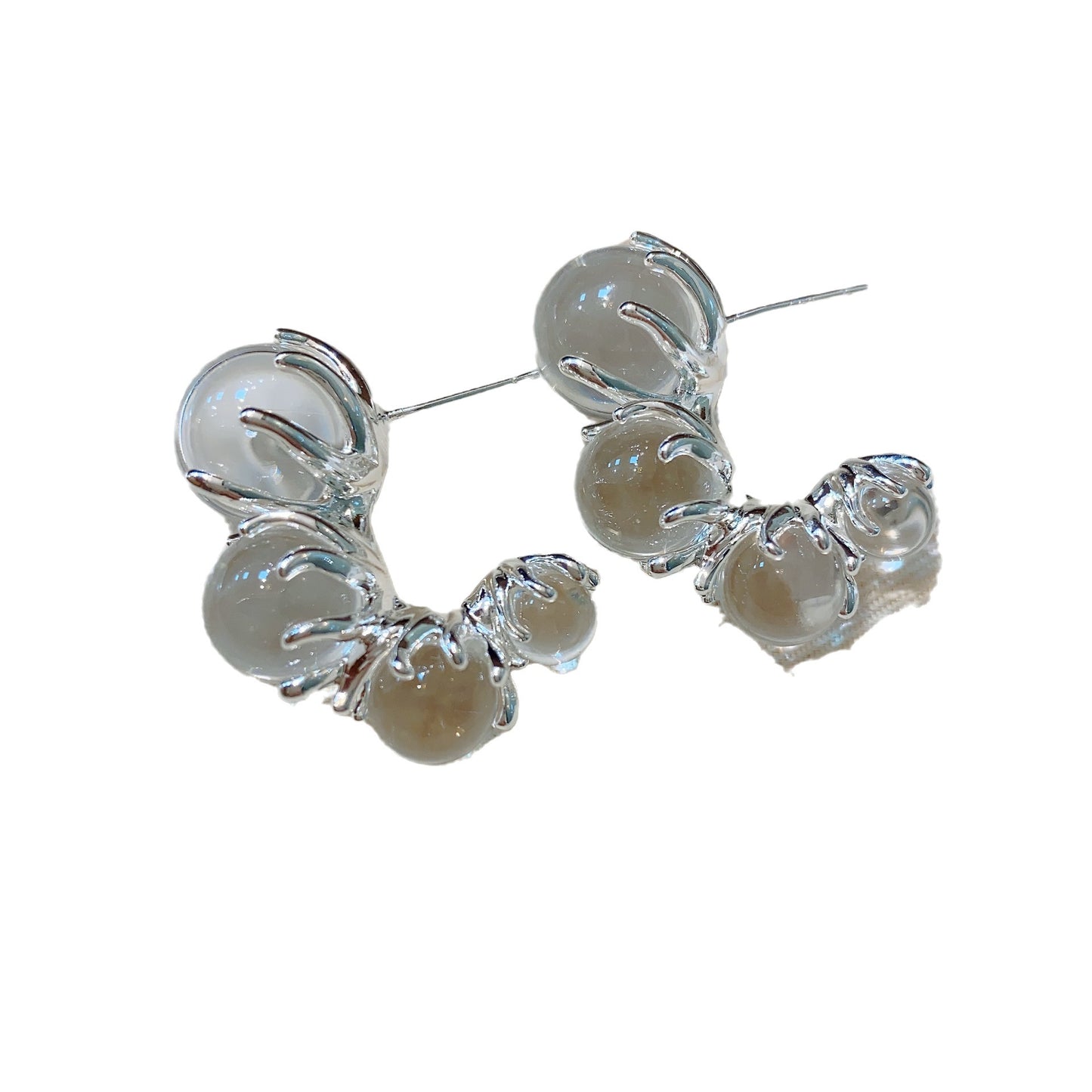 Female Light Luxury Minority Sier Needle Earrings