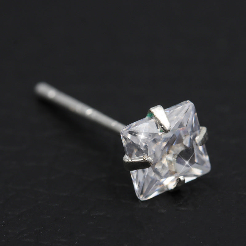 Women's Needle Shiny Zircon Geometric Ear Before Sleep Earrings