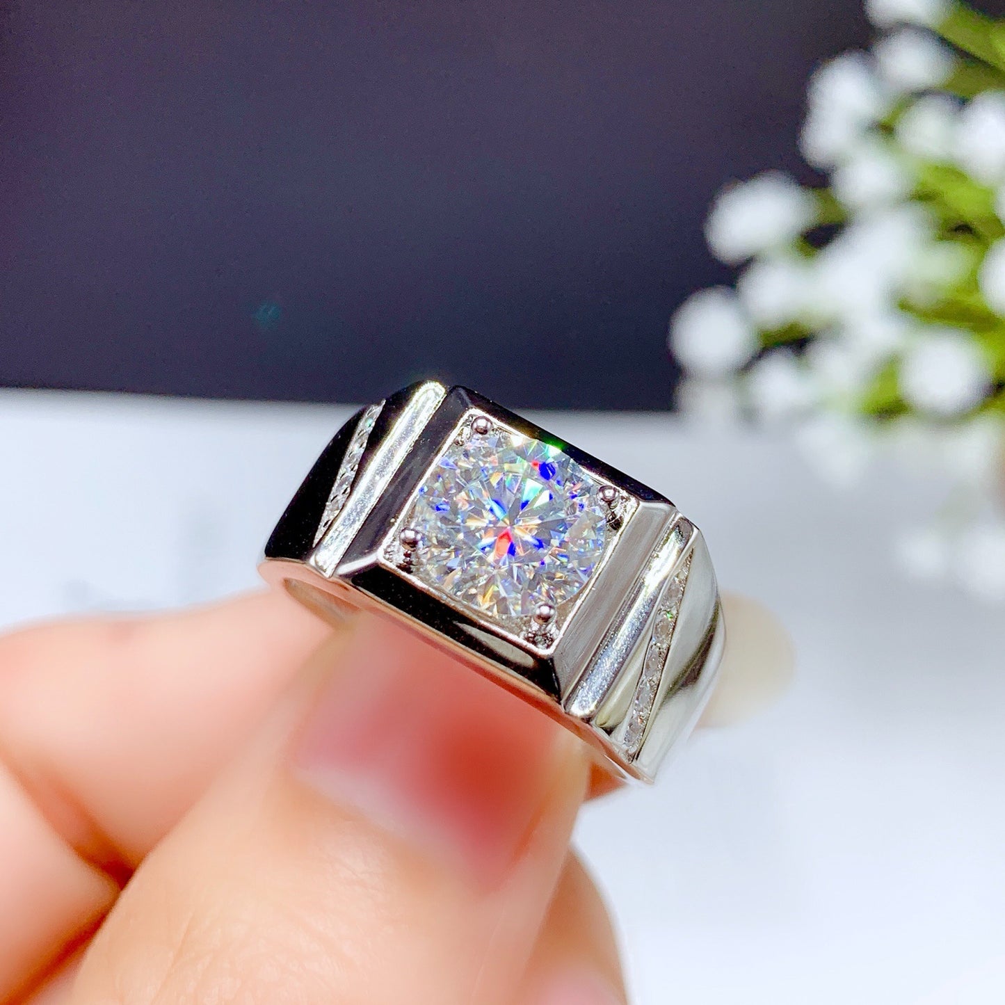 Plated Simulation Diamond Engagement Open Eight Hearts And Rings
