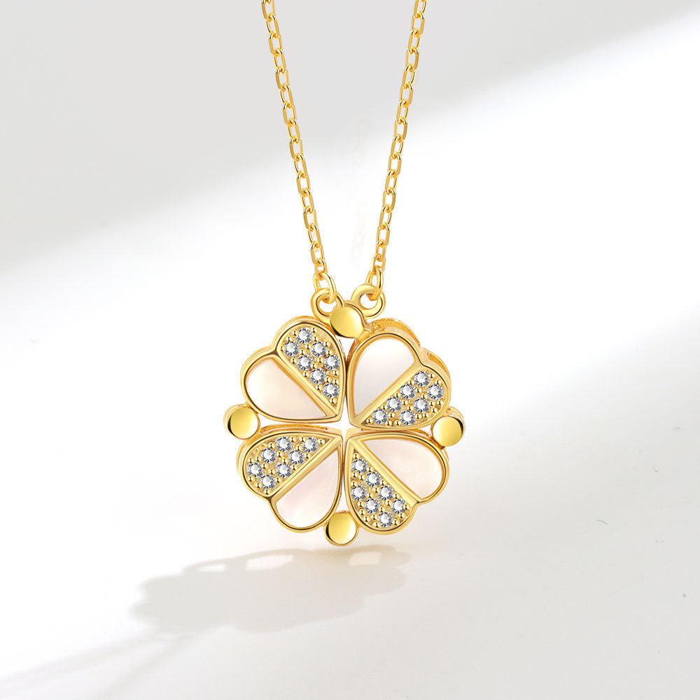 Broadcast Ornament Gold-plated Four-leaf Clover Female Necklaces