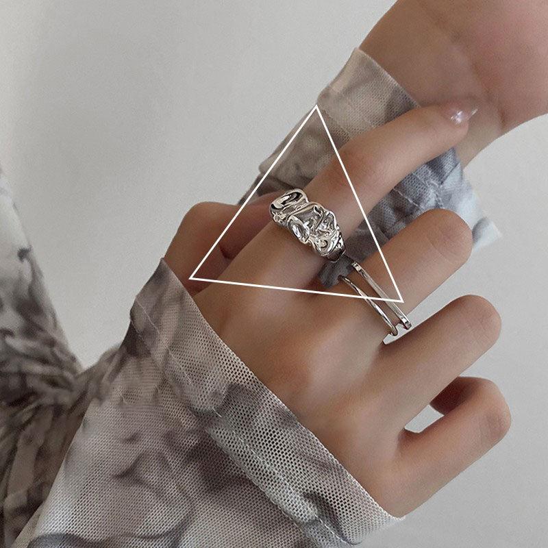 Irregular Opening Adjustable Female Cold Wind Light Rings