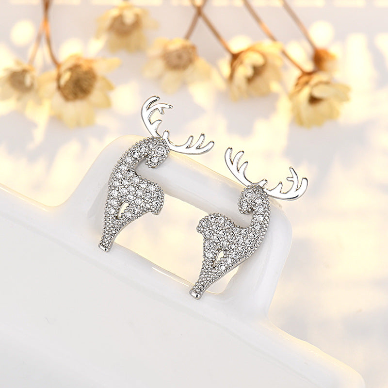 Women's Sier Plated Christmas Trendy Temperament Wild Earrings