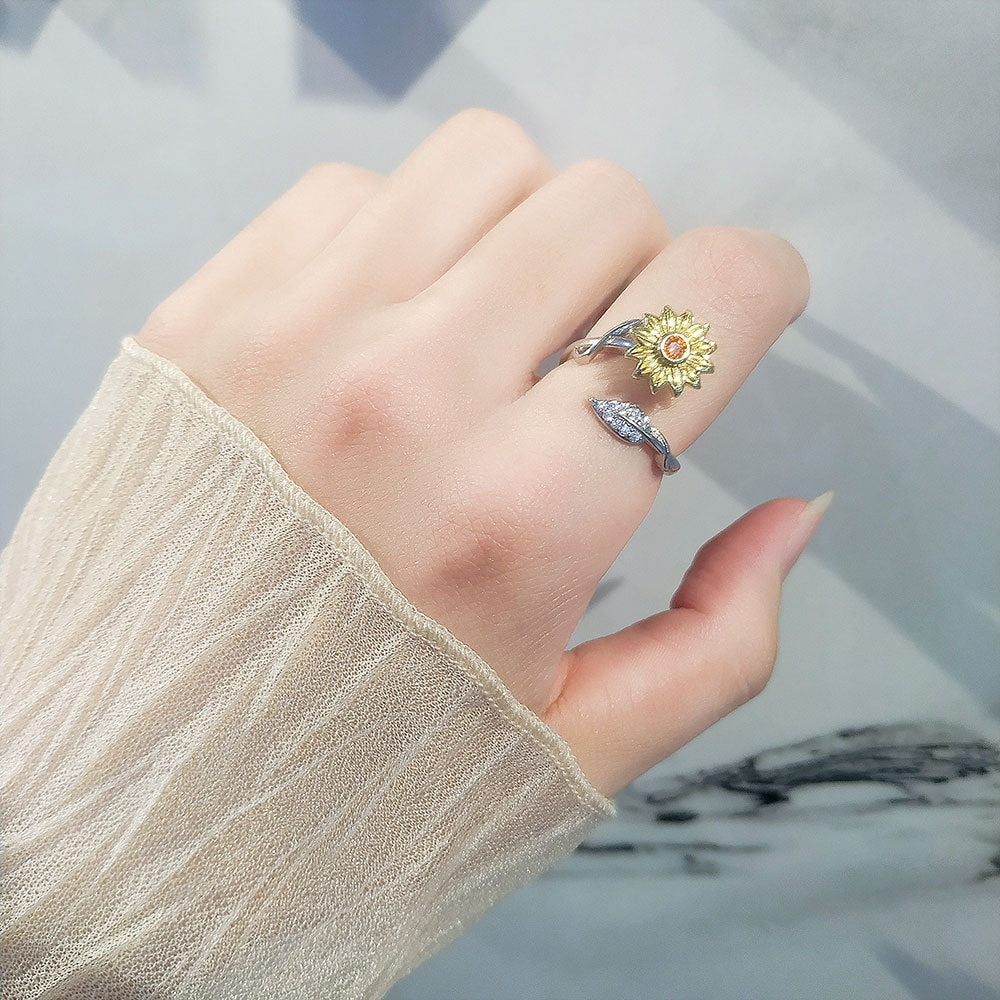 Women's Sunflower Spinning Sweet Funny And Simple Rings