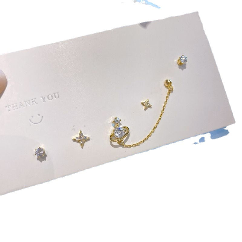 Mini Ear Bones Chain Double-ended Daily Earrings